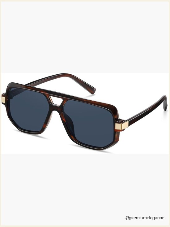 Retro Square Aviator Sunglasses 90s Oversized Polarized Unisex Shades main image 6